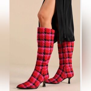 Betsey Johnson Tweed Boots NEW